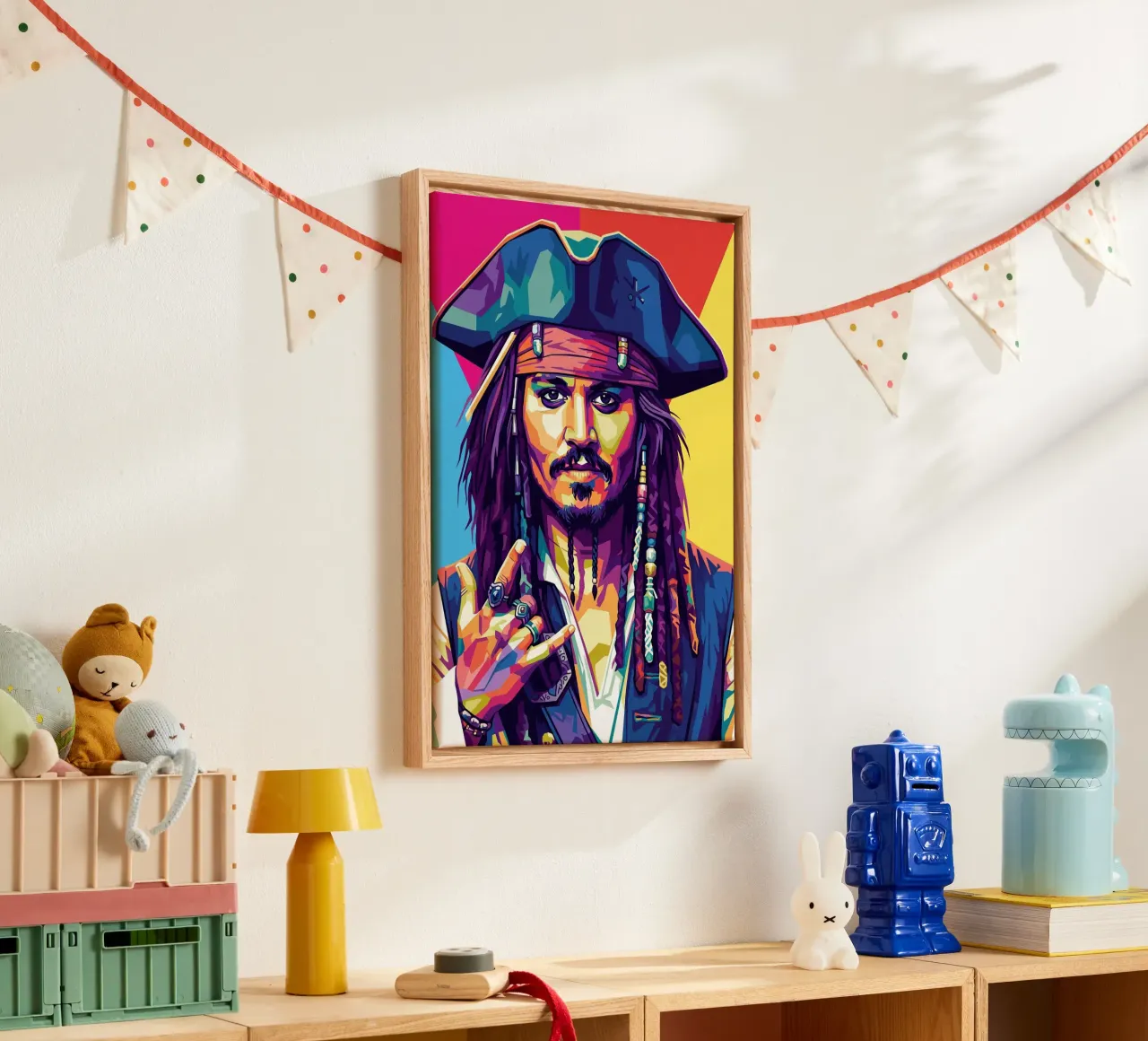 Jack Sparrow - Johnny Depp #2 tela con Cornice a cassetta da Hantamrata
