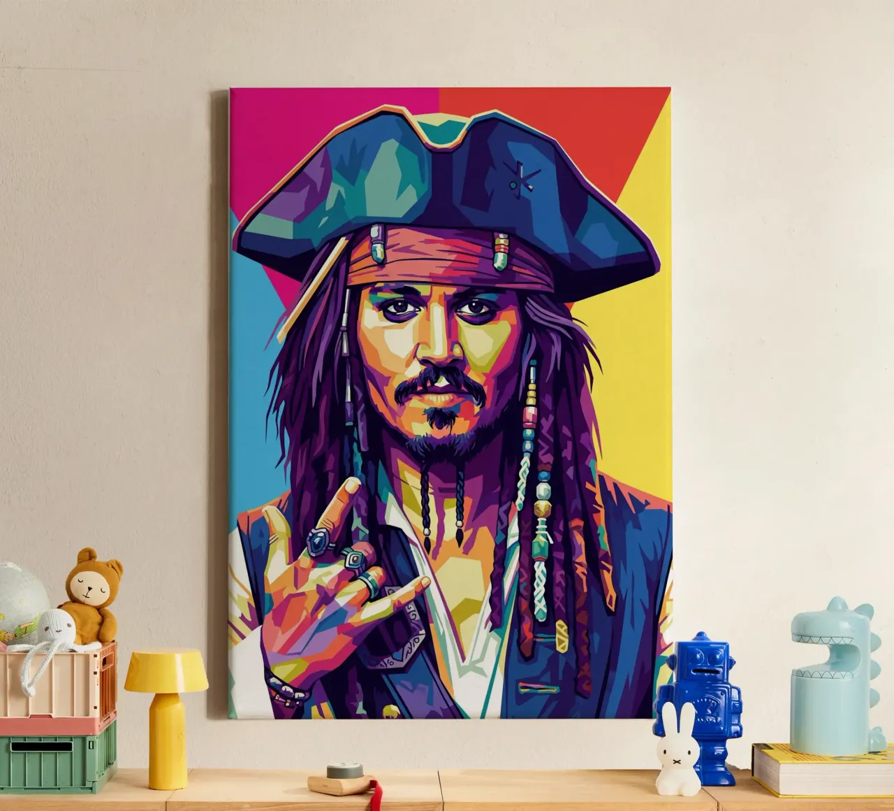 Jack Sparrow - Johnny Depp #2 tela con Cornice a cassetta da Hantamrata