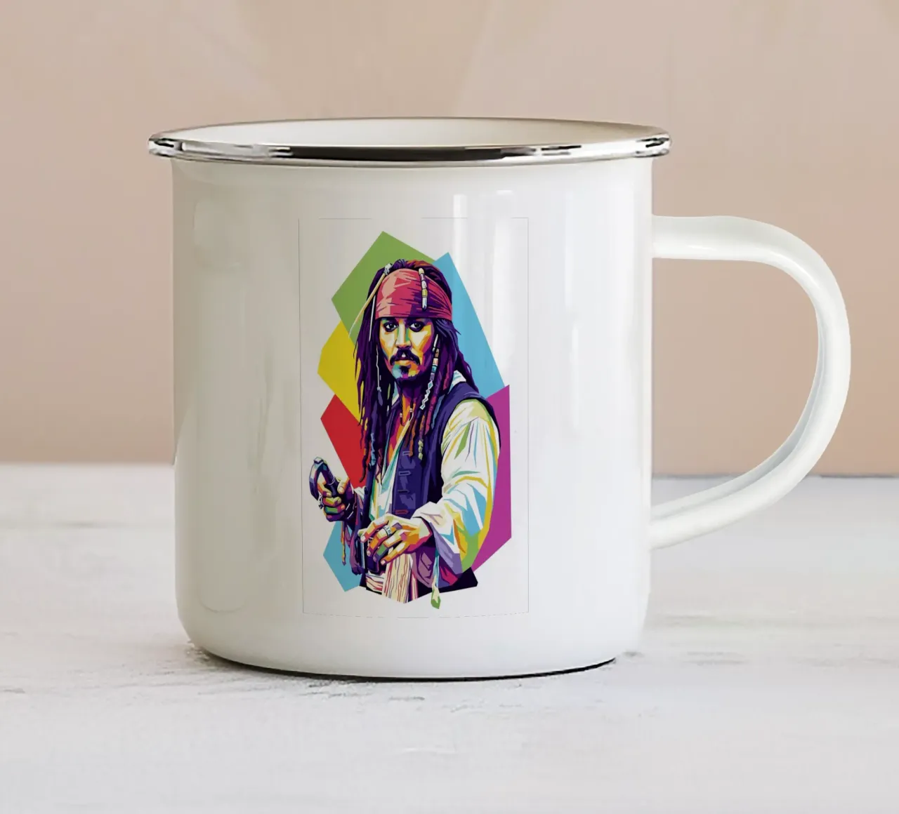 Jack Sparrow - Johnny Depp #3 tazza in smalto da Hantamrata