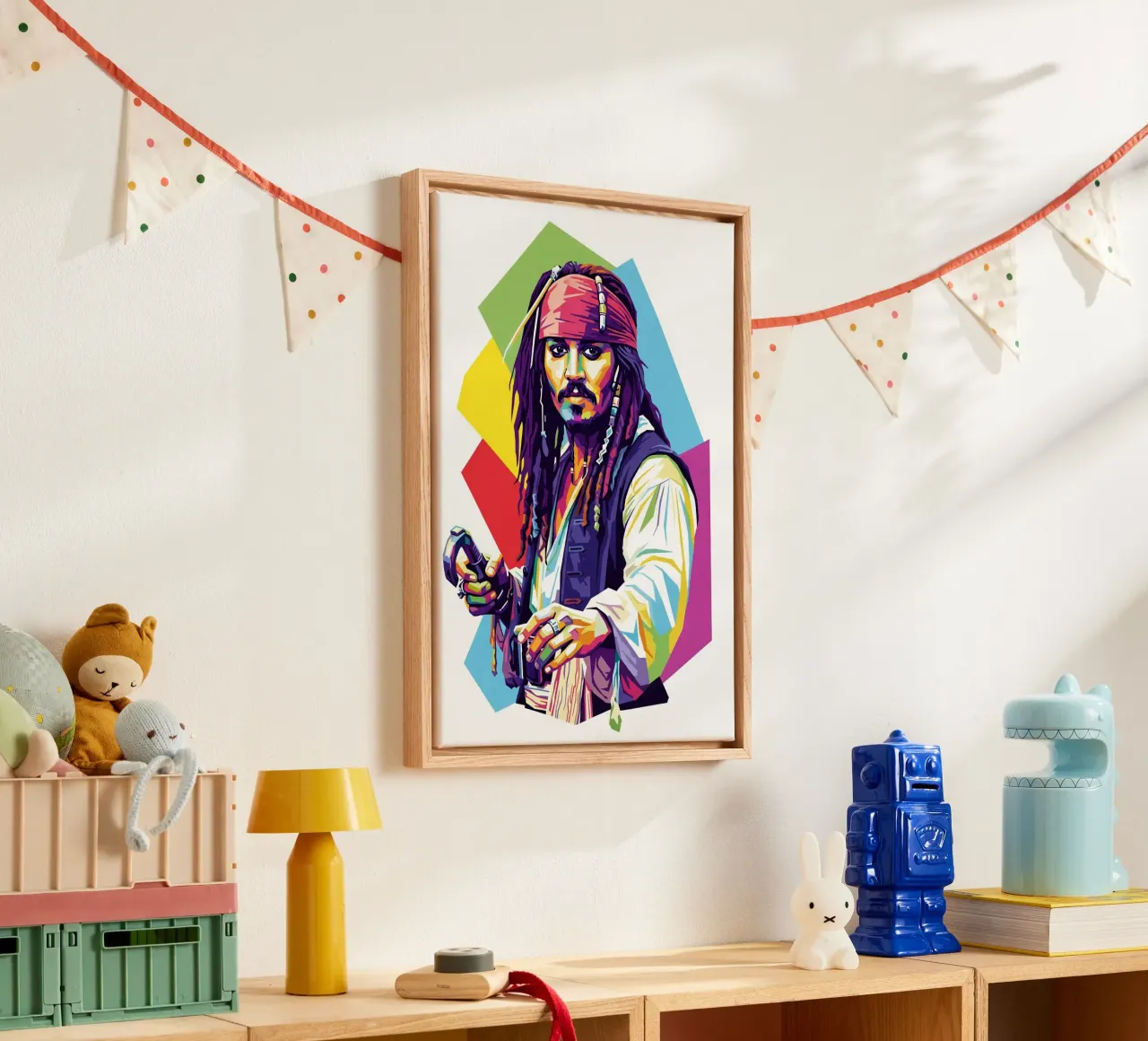 Jack Sparrow - Johnny Depp #3 tela con Cornice a cassetta da Hantamrata