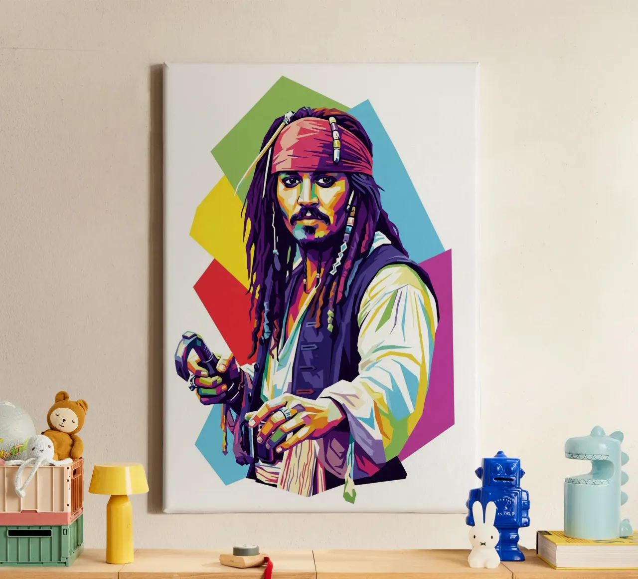 Jack Sparrow - Johnny Depp #3 tela con Cornice a cassetta da Hantamrata