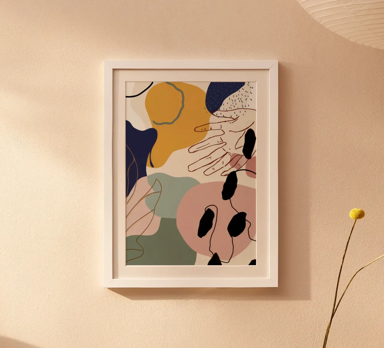 Forme lineari astratte poster con telaio in legno da Irish Strokes