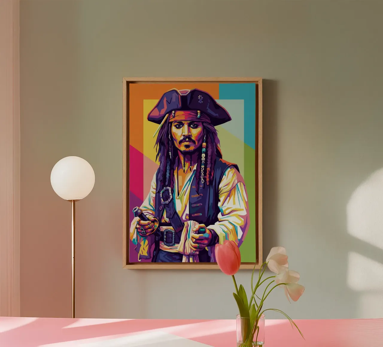 Jack Sparrow - Johnny Depp #4 tela con Cornice a cassetta da Hantamrata