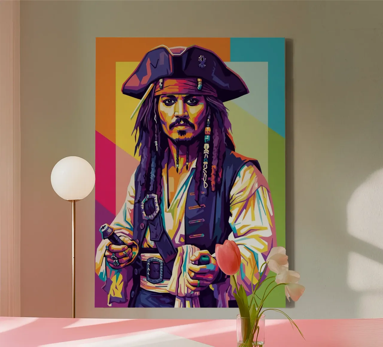 Jack Sparrow - Johnny Depp #4 tela con Cornice a cassetta da Hantamrata