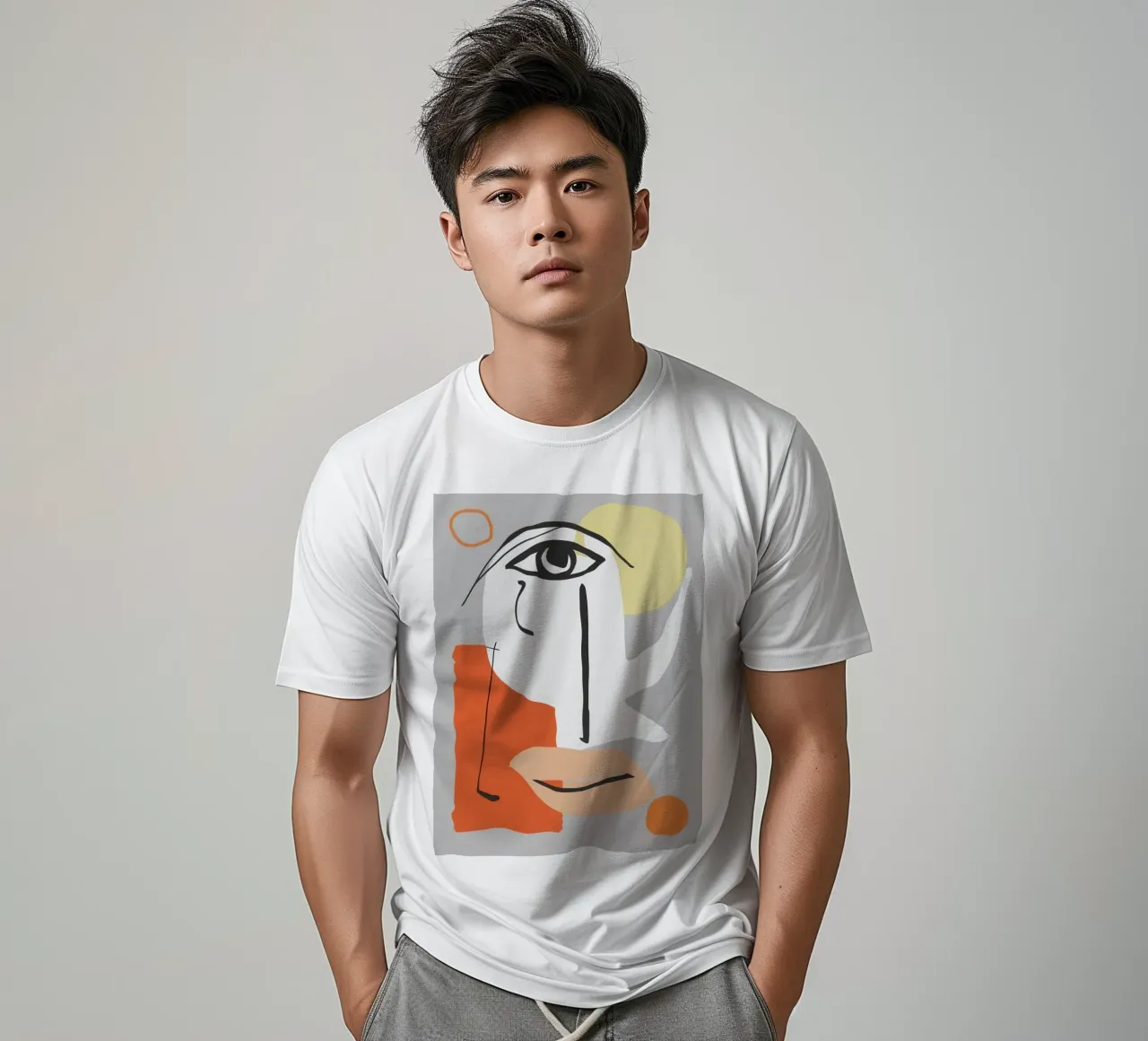 Visage in Lines t-shirt da Luna Aura