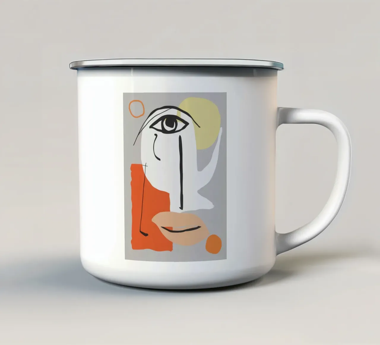 Visage in Lines tazza in smalto da Luna Aura