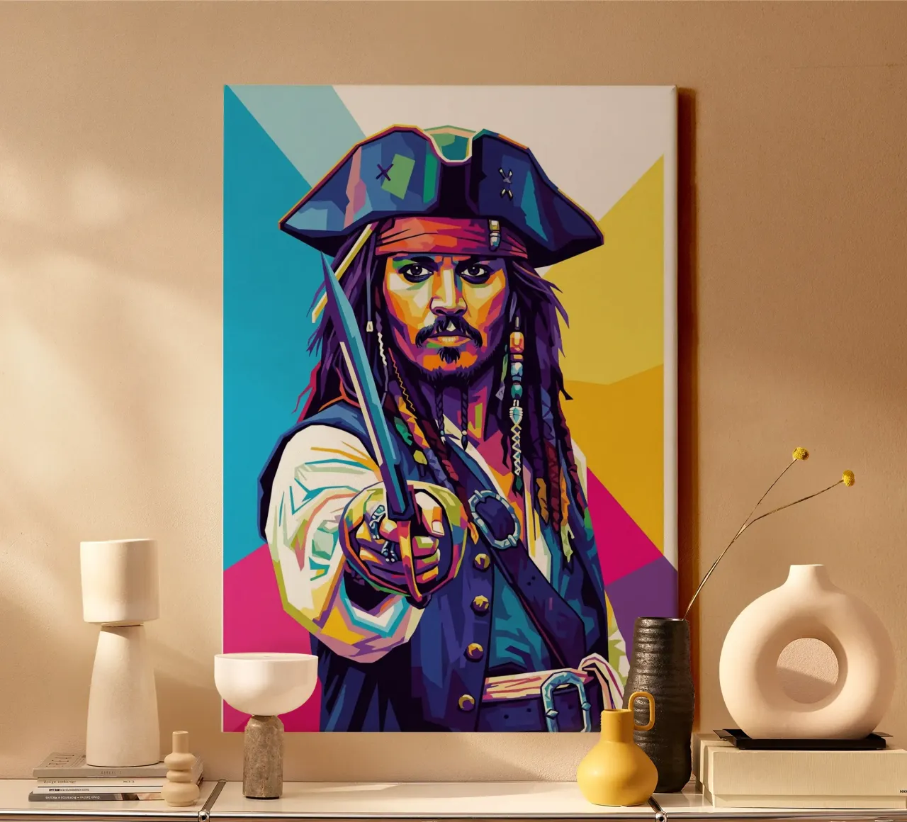 Jack Sparrow - Johnny Depp #5 tela con Cornice a cassetta da Hantamrata
