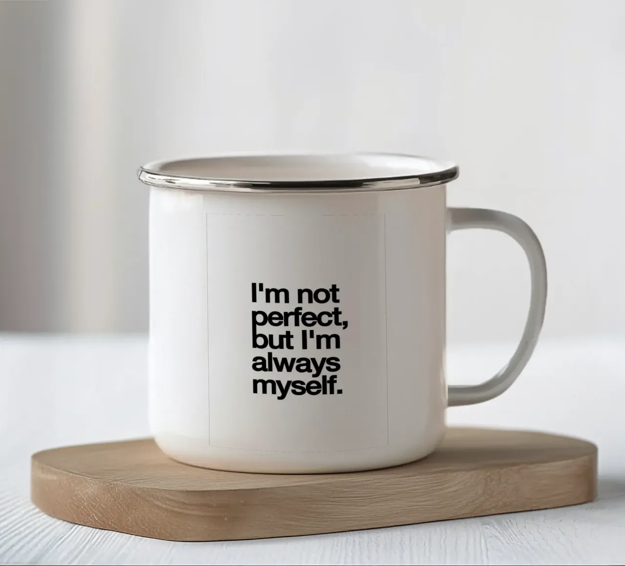 Im not perfect tazza in smalto da Type & Tape