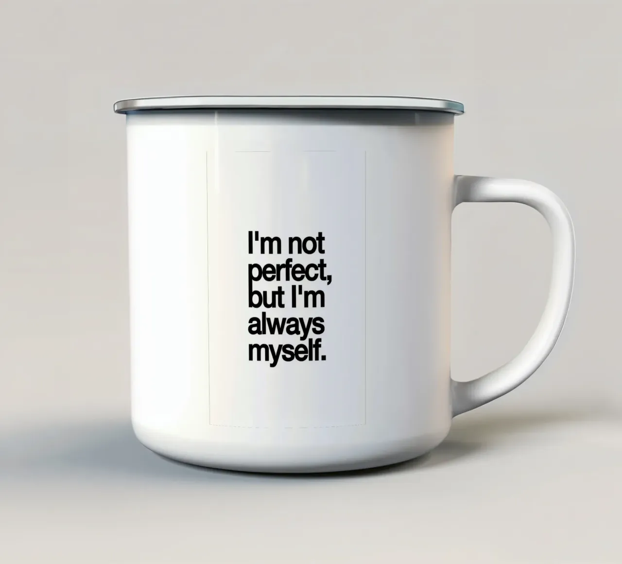 Im not perfect tazza in smalto da Type & Tape