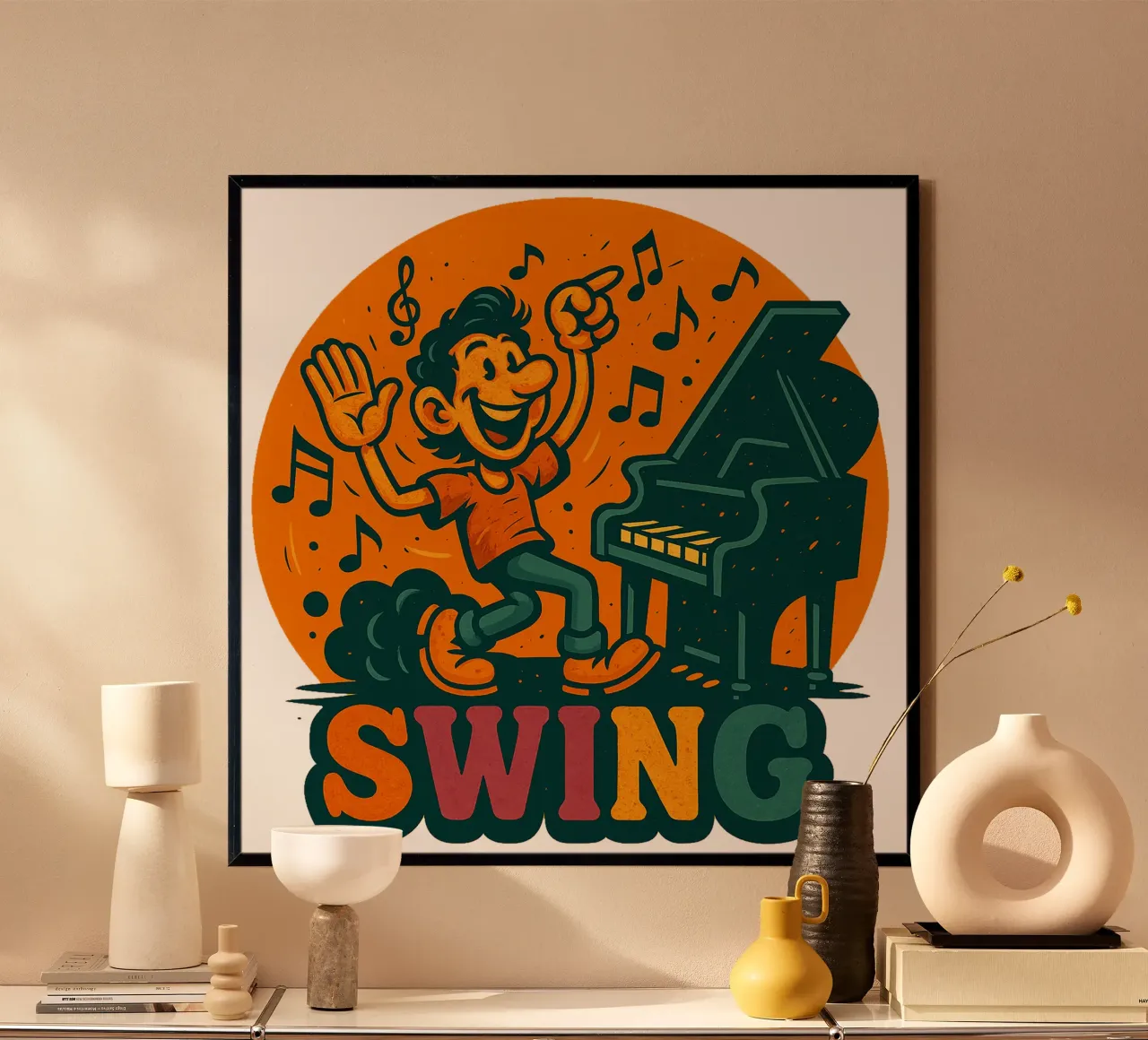SWING ... poster con telaio in legno da Vintage Van Gogh