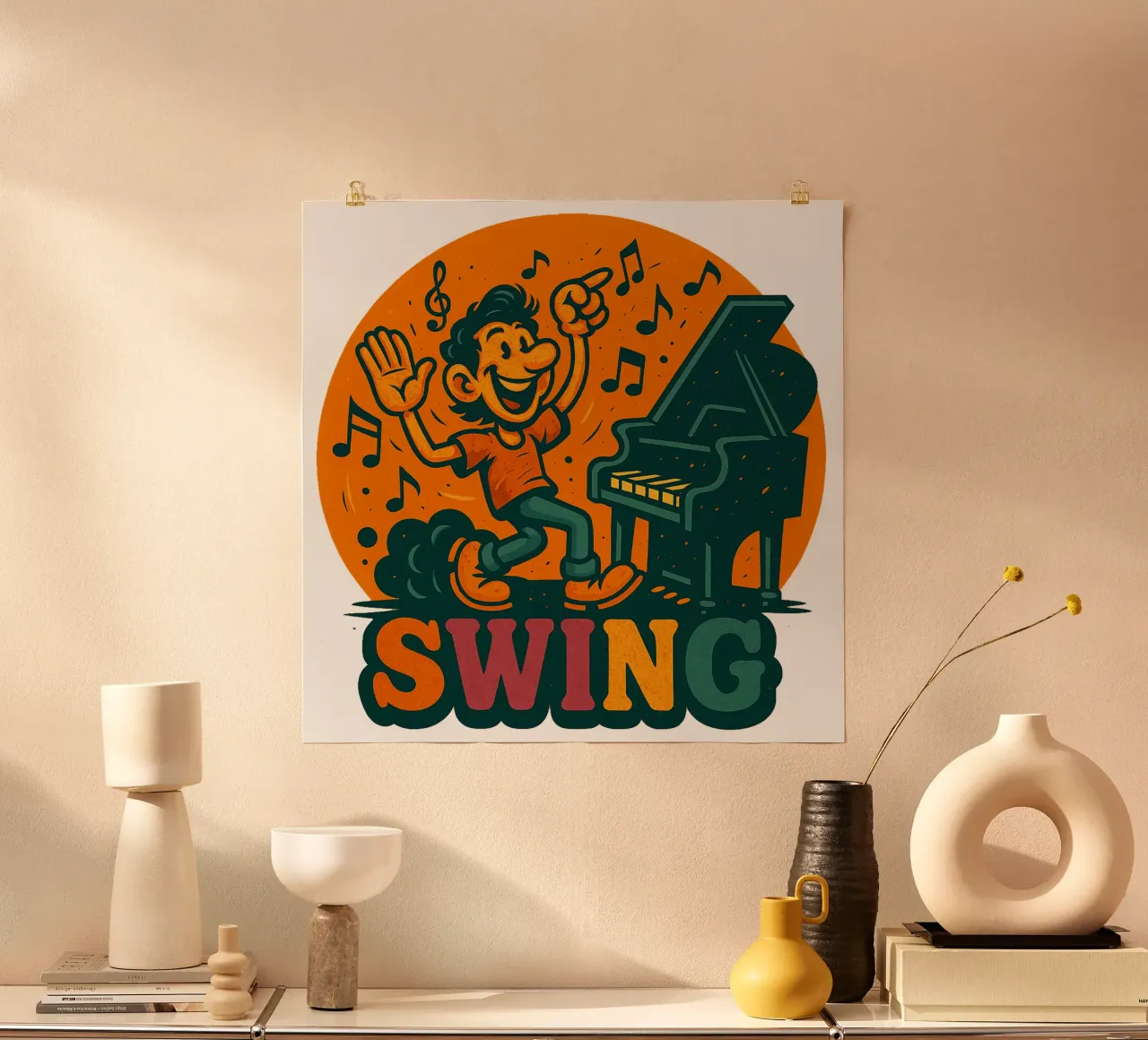 SWING ... poster con telaio in legno da Vintage Van Gogh