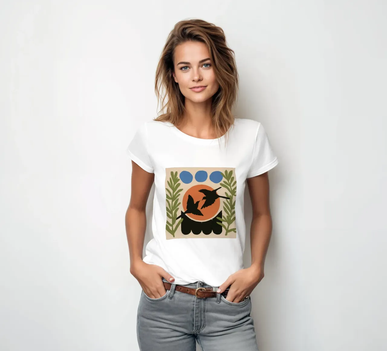 Zwaluwen in de zon dames t-shirt getailleerd van Luna Aura
