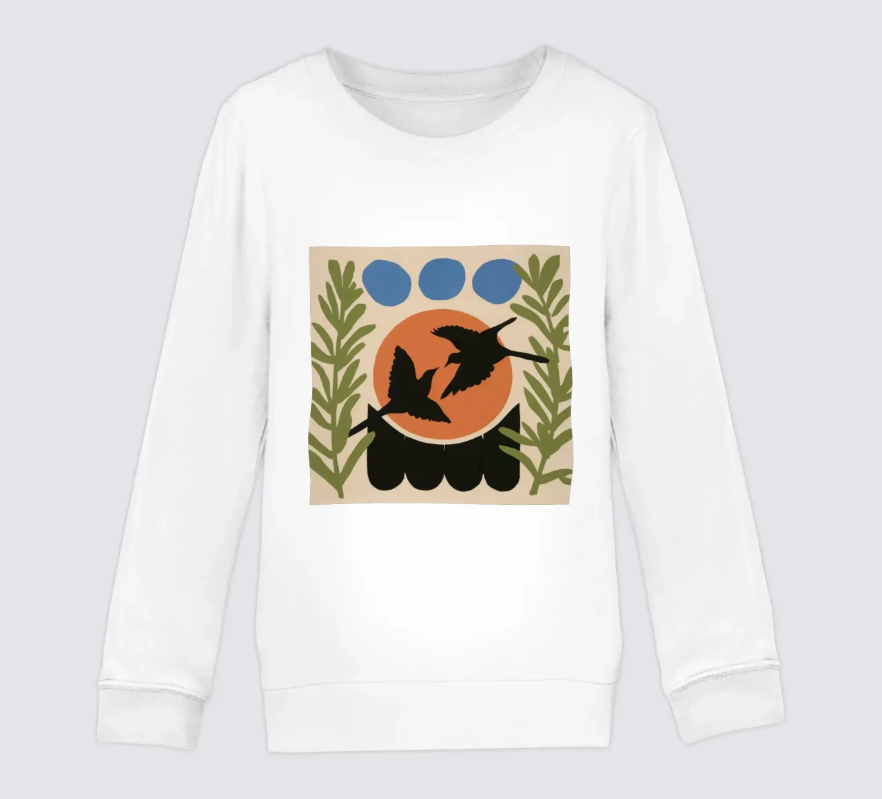 Zwaluwen in de zon kinder sweatshirt van Luna Aura