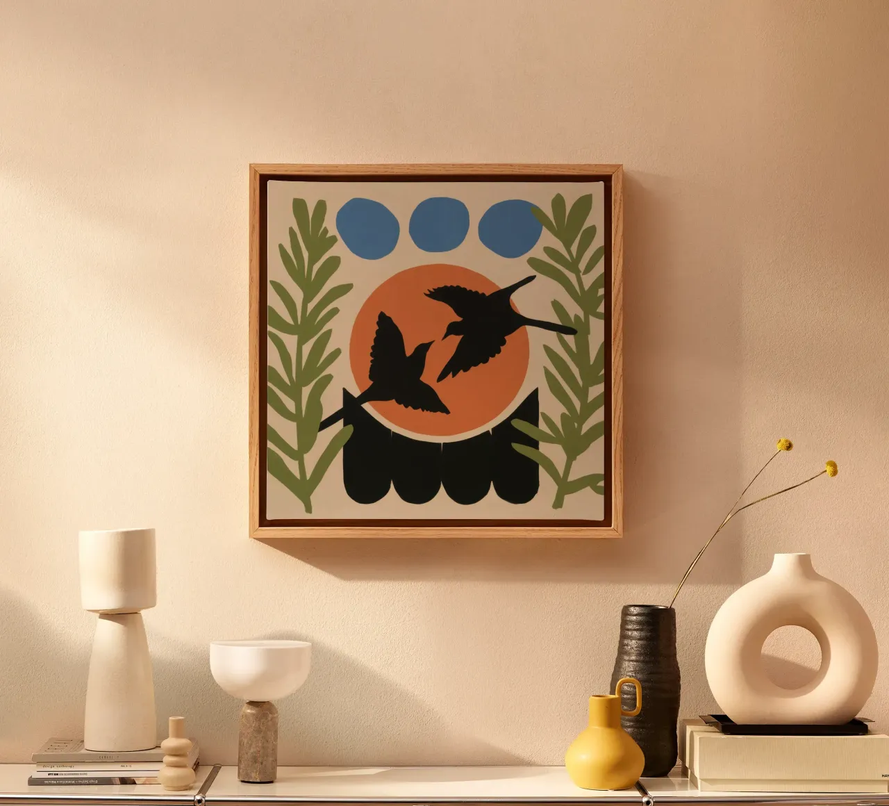 Zwaluwen in de zon canvas van Luna Aura