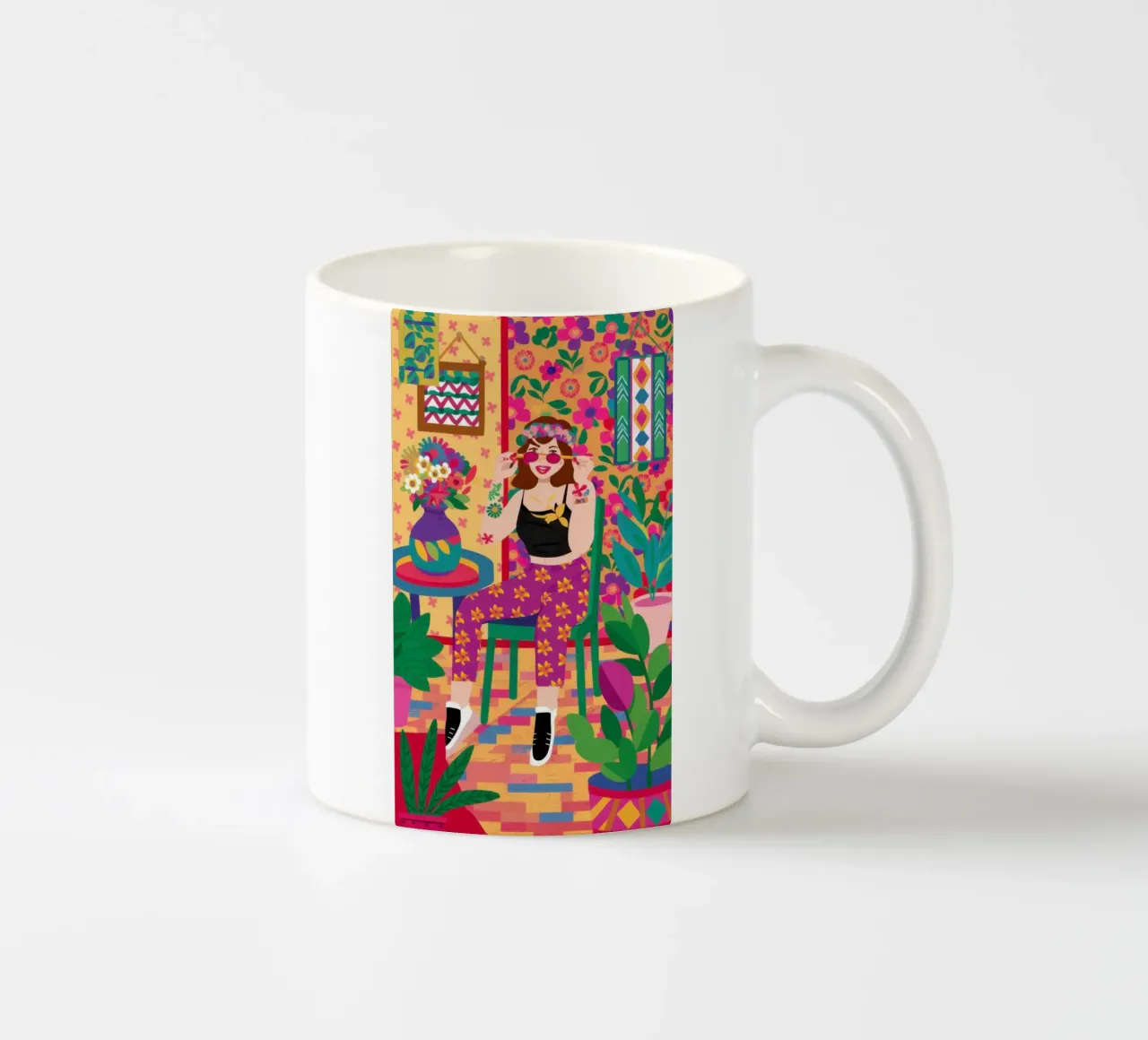 Vita notturna della ragazza di città tazza in ceramica da Irish Strokes