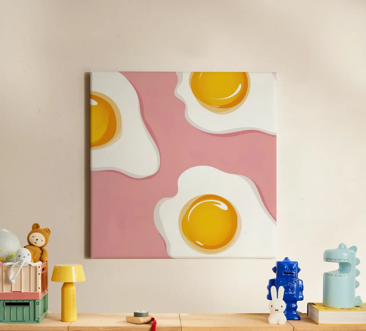 Modello Sunny Side Up tela con Cornice a cassetta da Luna Aura