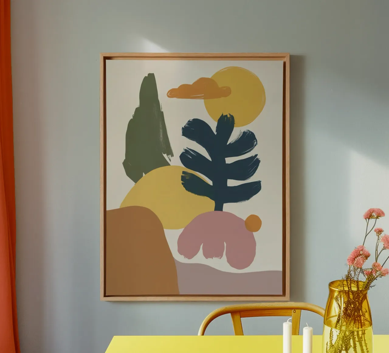 Forme di paesaggio botanico tela con Cornice a cassetta da Luna Aura