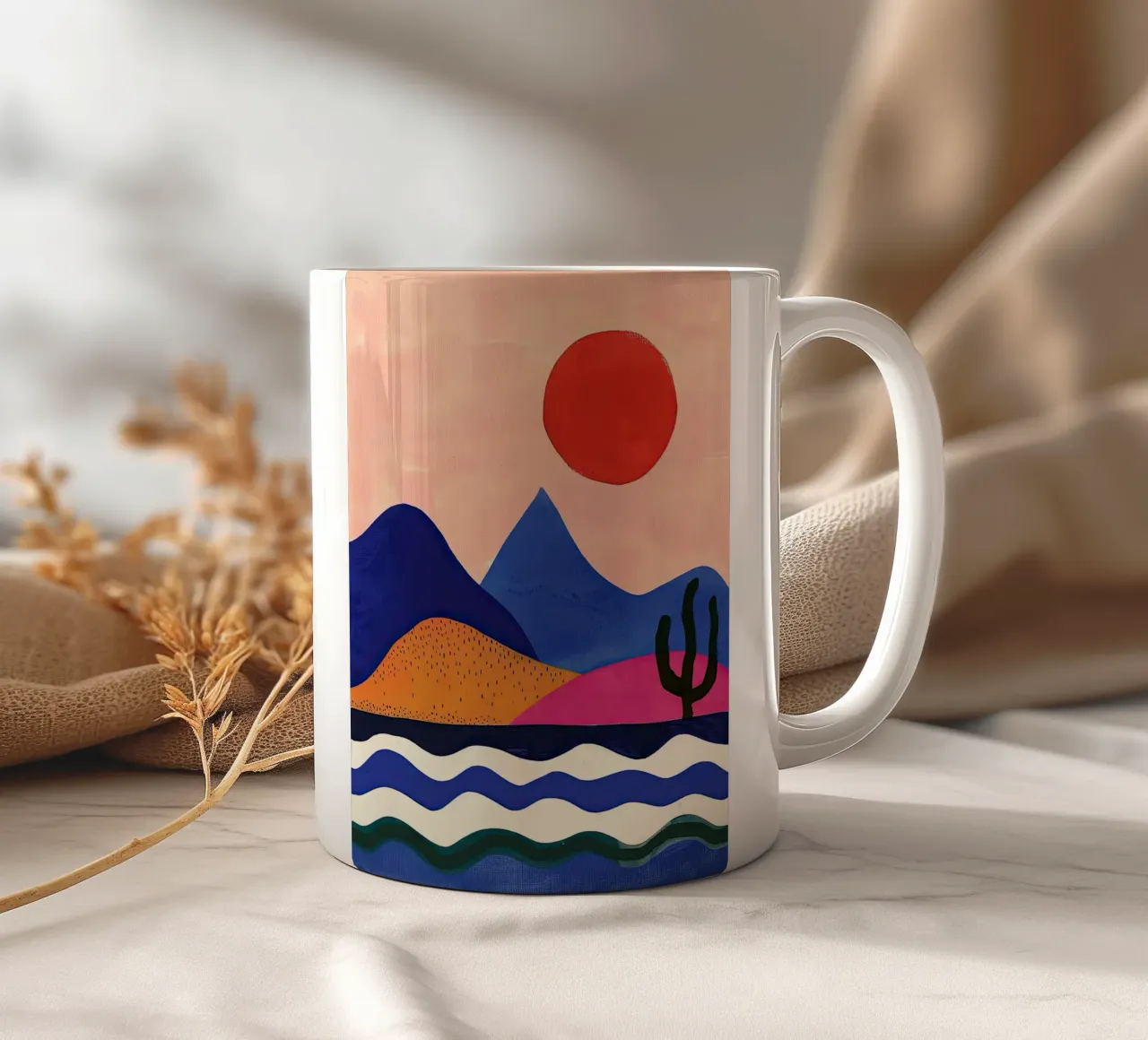 Orizzonte caldo e onde fluenti tazza in ceramica da DaarbyN