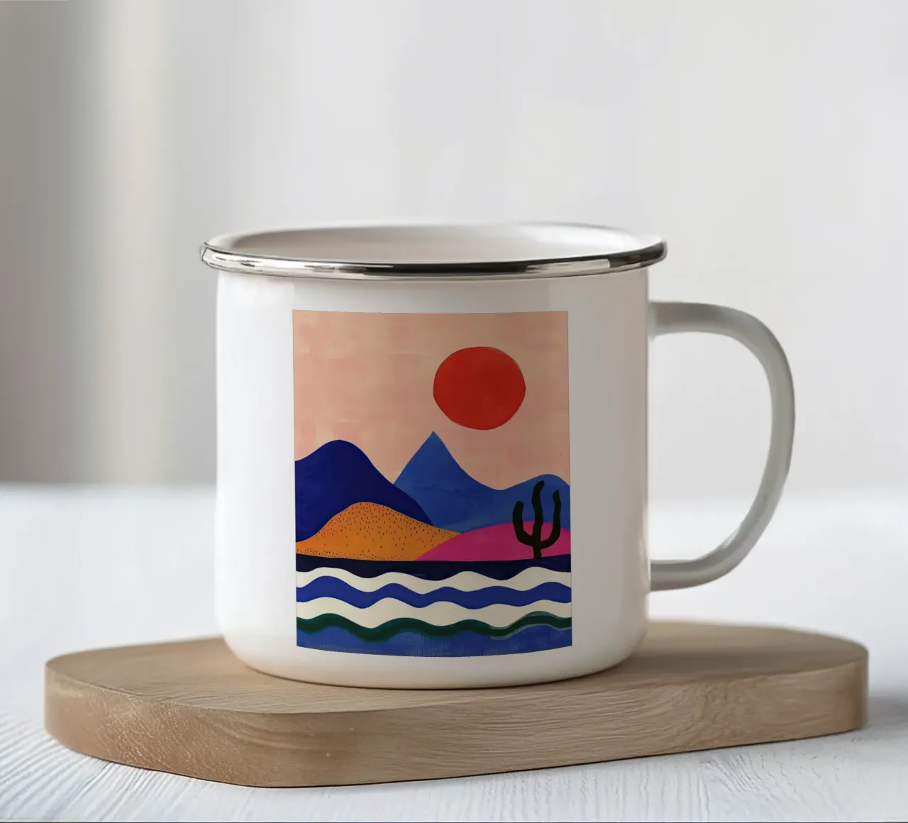 Orizzonte caldo e onde fluenti tazza in smalto da DaarbyN