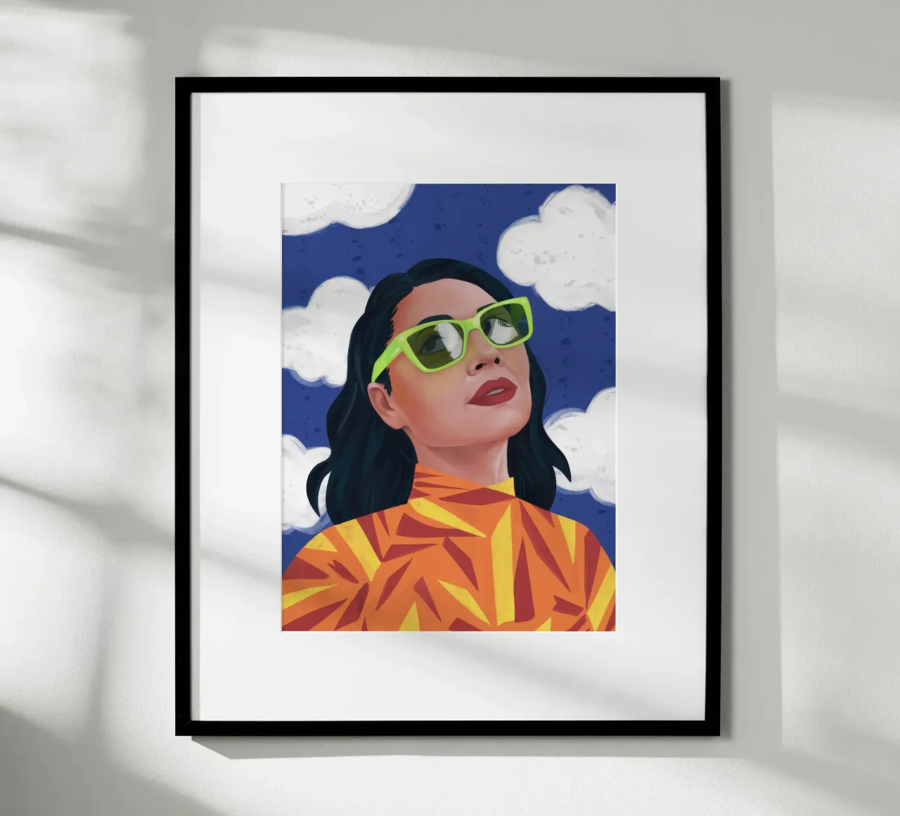 Osservare le stelle in verde poster con telaio in alluminio da Irish Strokes