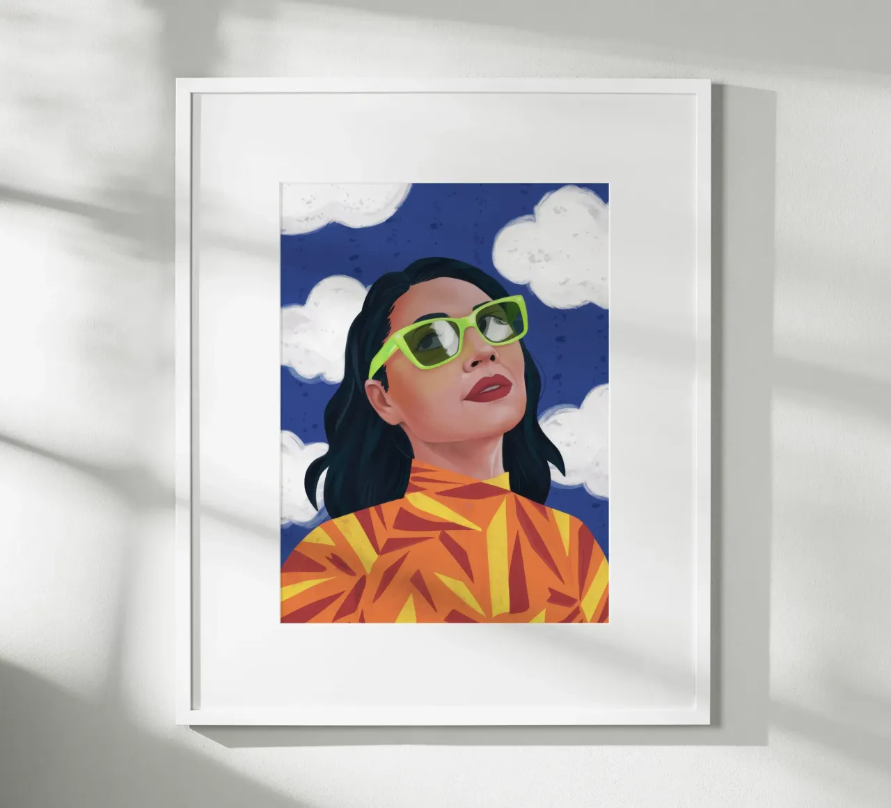 Osservare le stelle in verde poster con telaio in alluminio da Irish Strokes