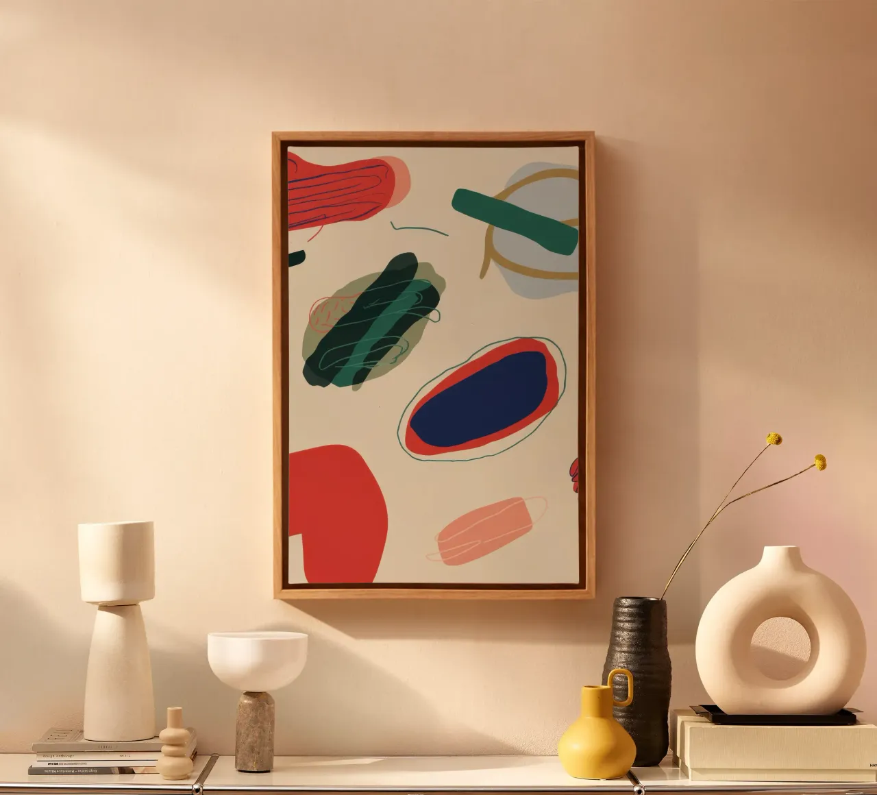 Forma astratta su tappeto tela con Cornice a cassetta da Irish Strokes