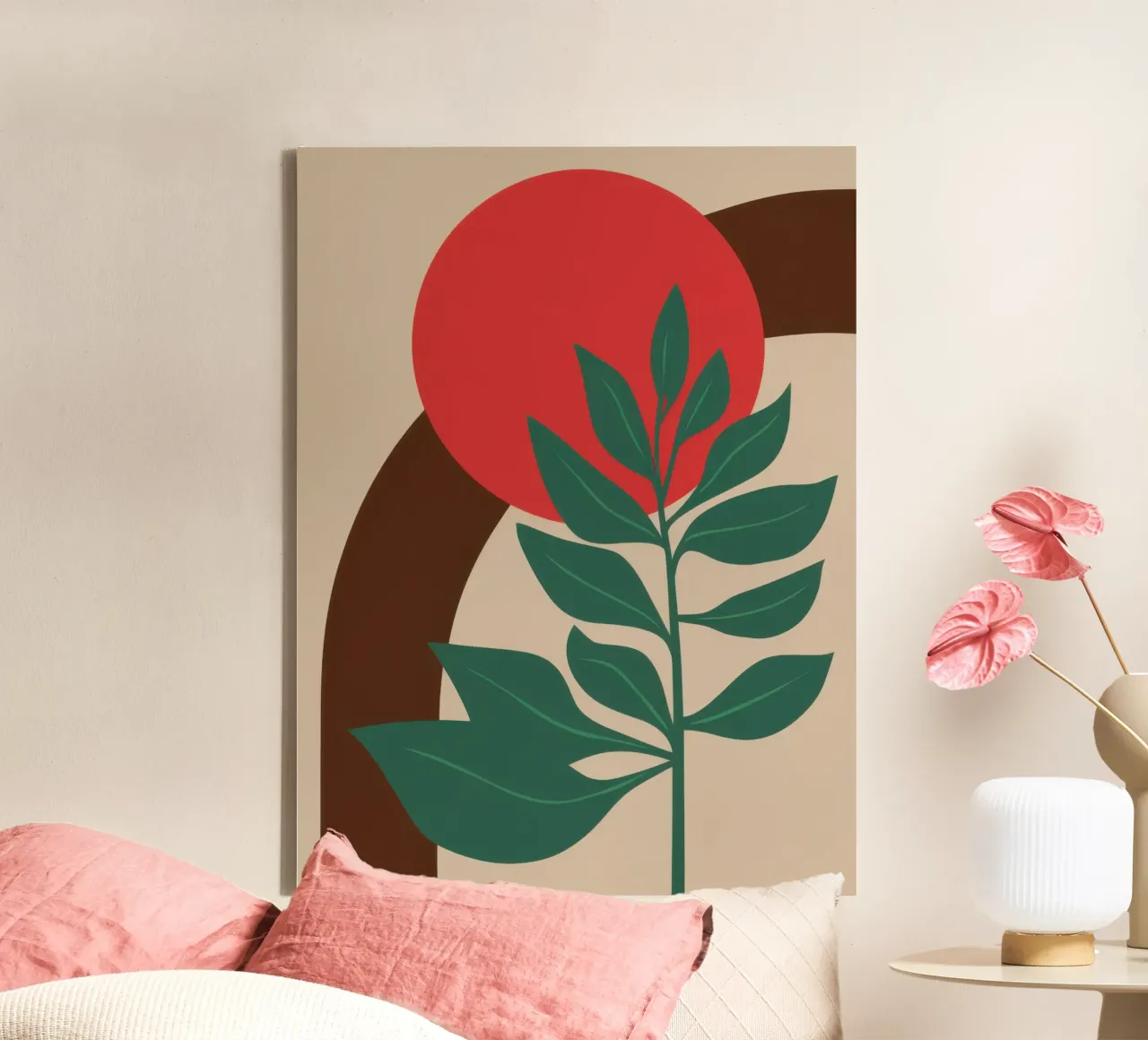 Simple Botanical Form canvas with Floater frame by Irish Strokes