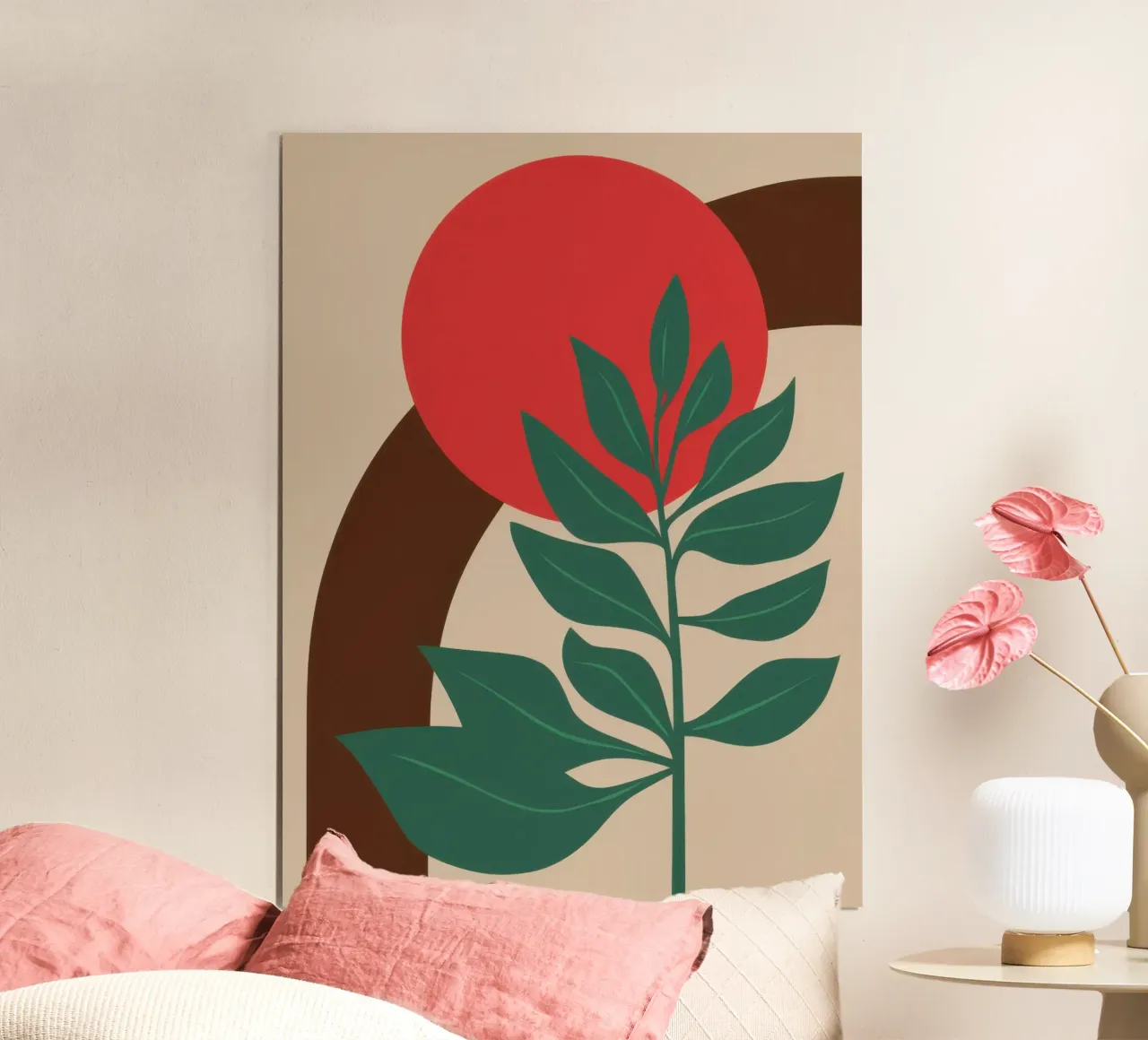 Forma botanica semplice poster con telaio in legno da Irish Strokes