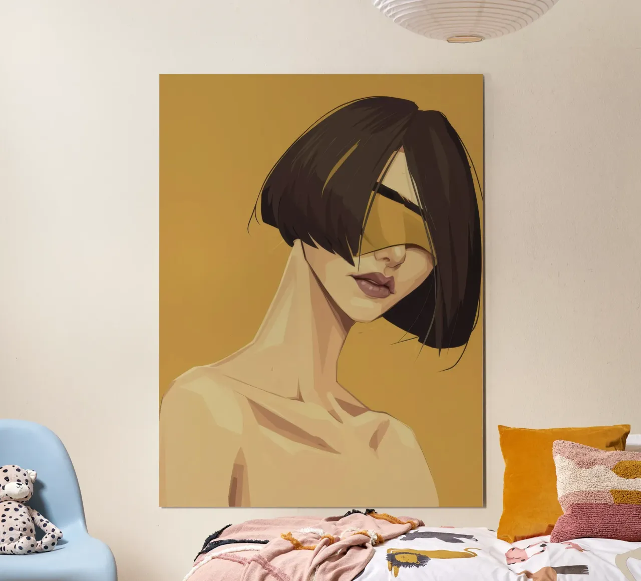 Sguardo dei capelli illuminato dal sole poster con telaio in plastica da Luna Aura