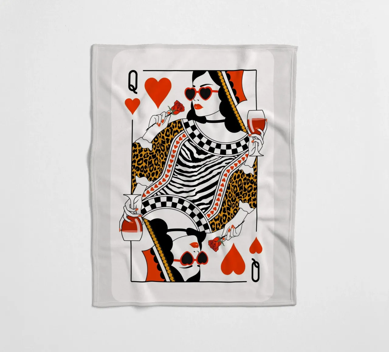 Regina di cuori coperta in pile da Asha Designs