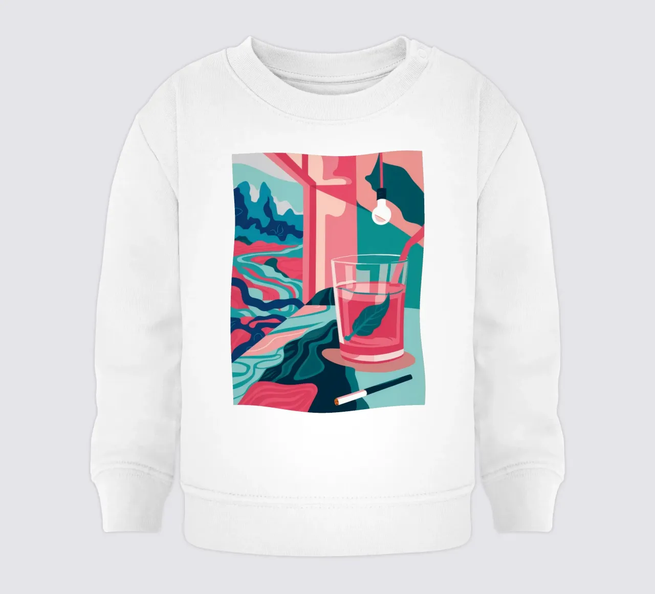 Vetro rosa chiaro felpa neonato da Irish Strokes