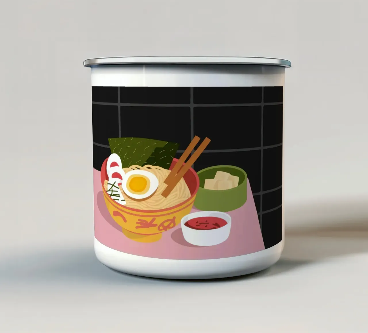Un'accogliente ciotola di ramen tazza in smalto da Luna Aura