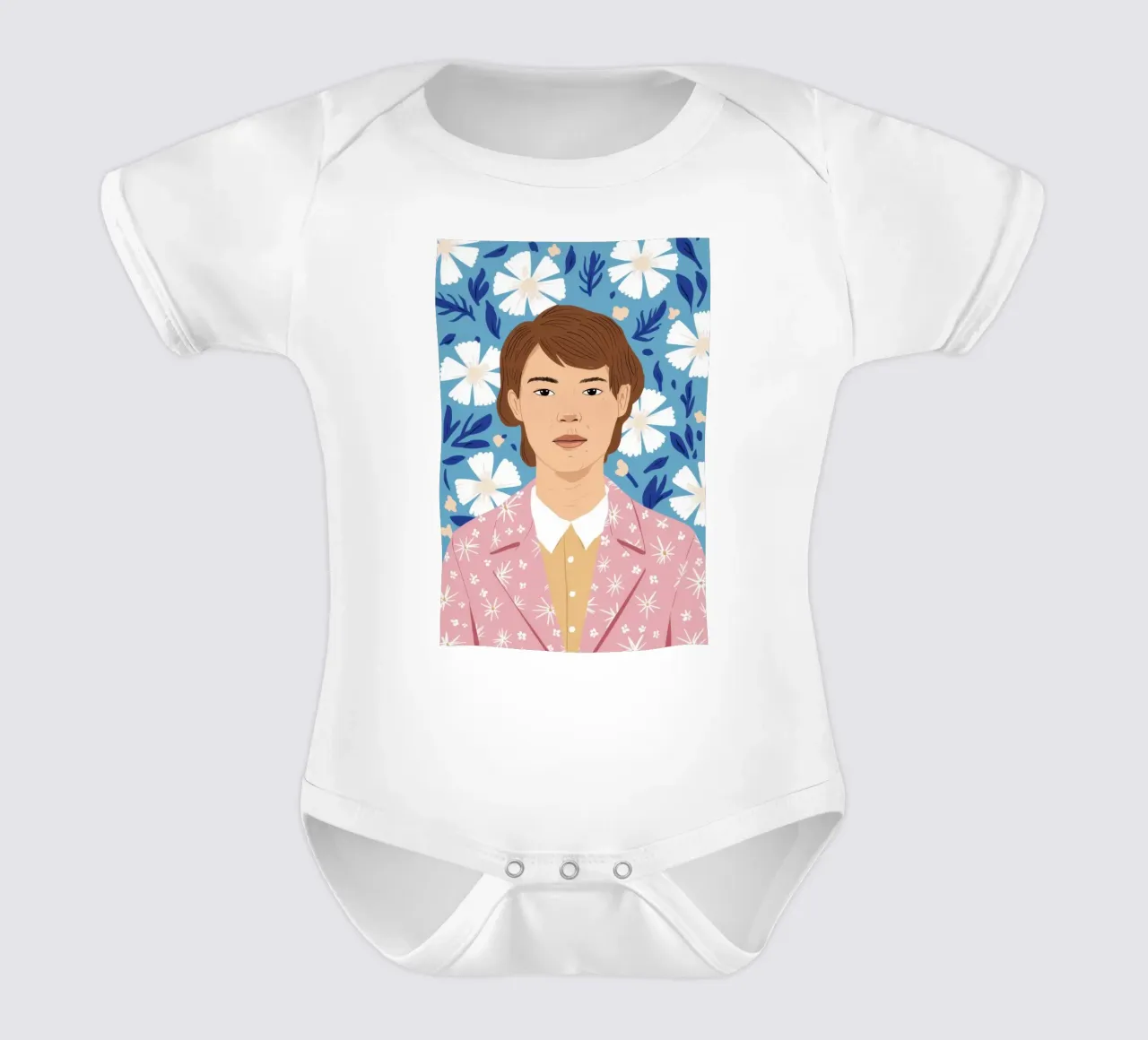 Uomo con camicia stellata body neonato maniche corte da Luna Aura