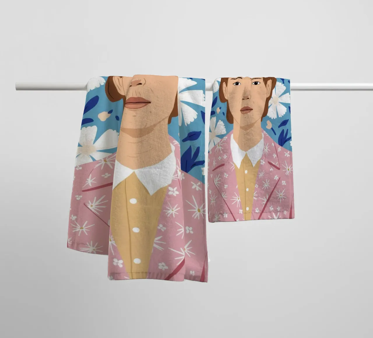 Uomo con camicia stellata asciugamano da bagno da Luna Aura