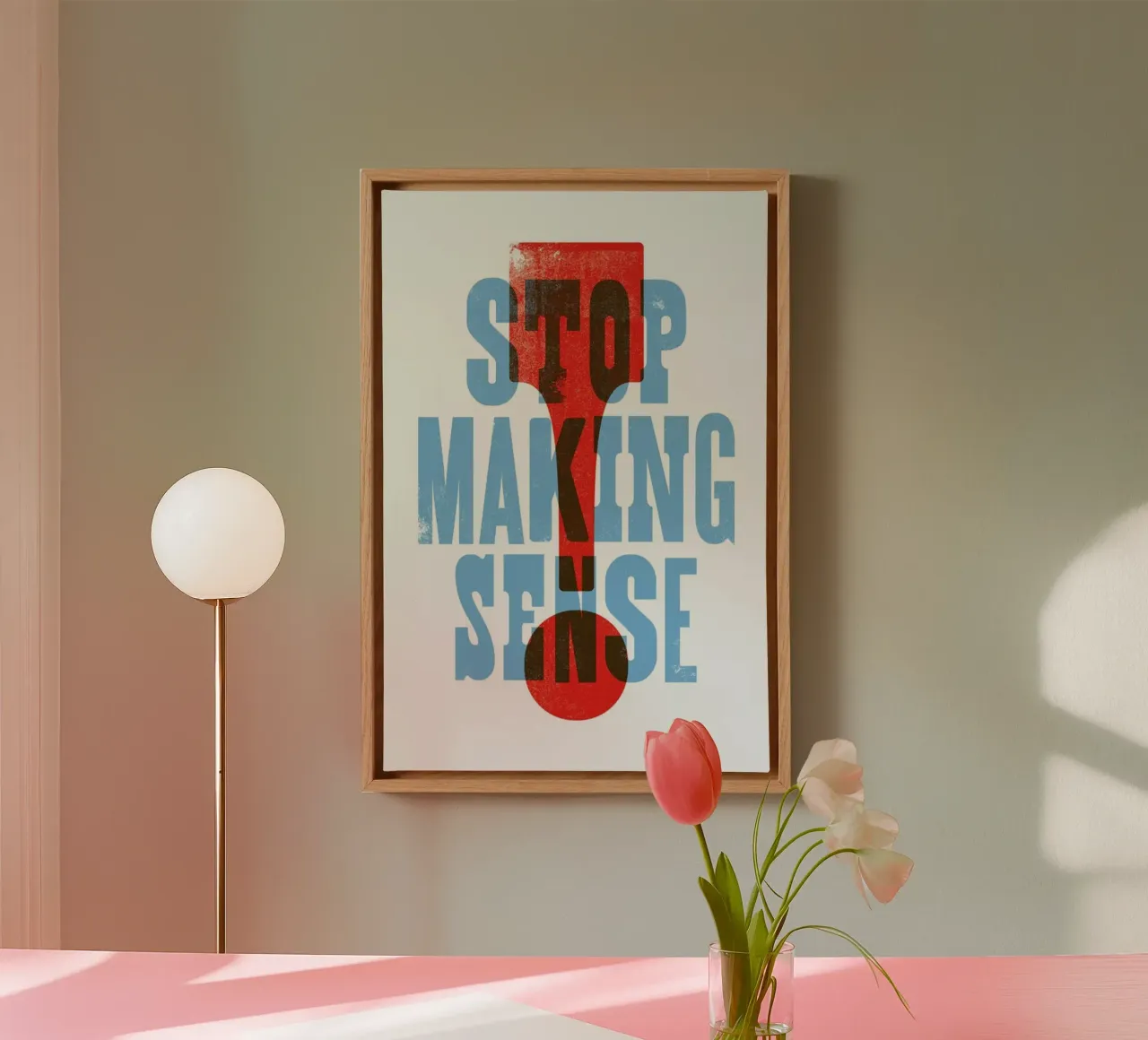 STOP MAKING SENSE tela con Cornice a cassetta da The Indoor Type