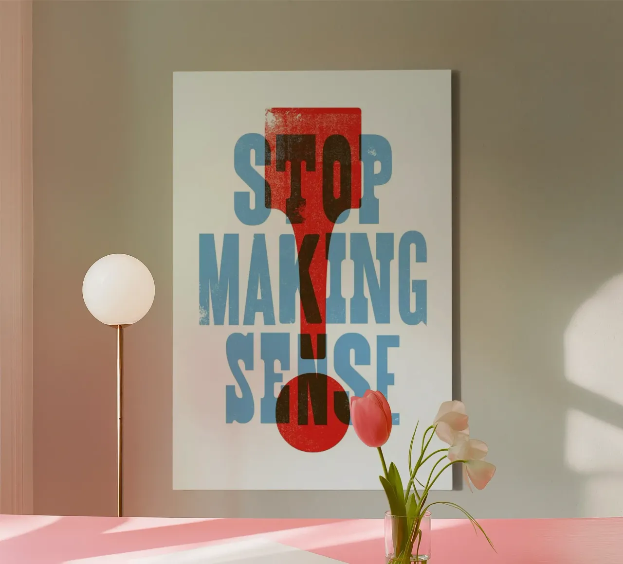 STOP MAKING SENSE tela con Cornice a cassetta da The Indoor Type