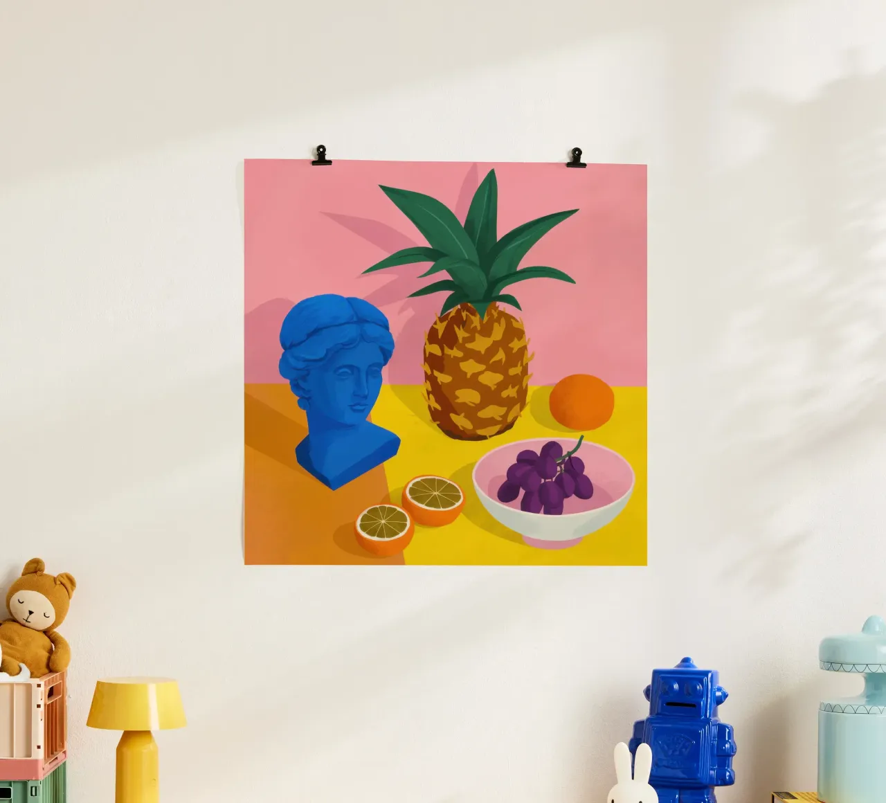 Natura morta surreale di ananas poster da Irish Strokes
