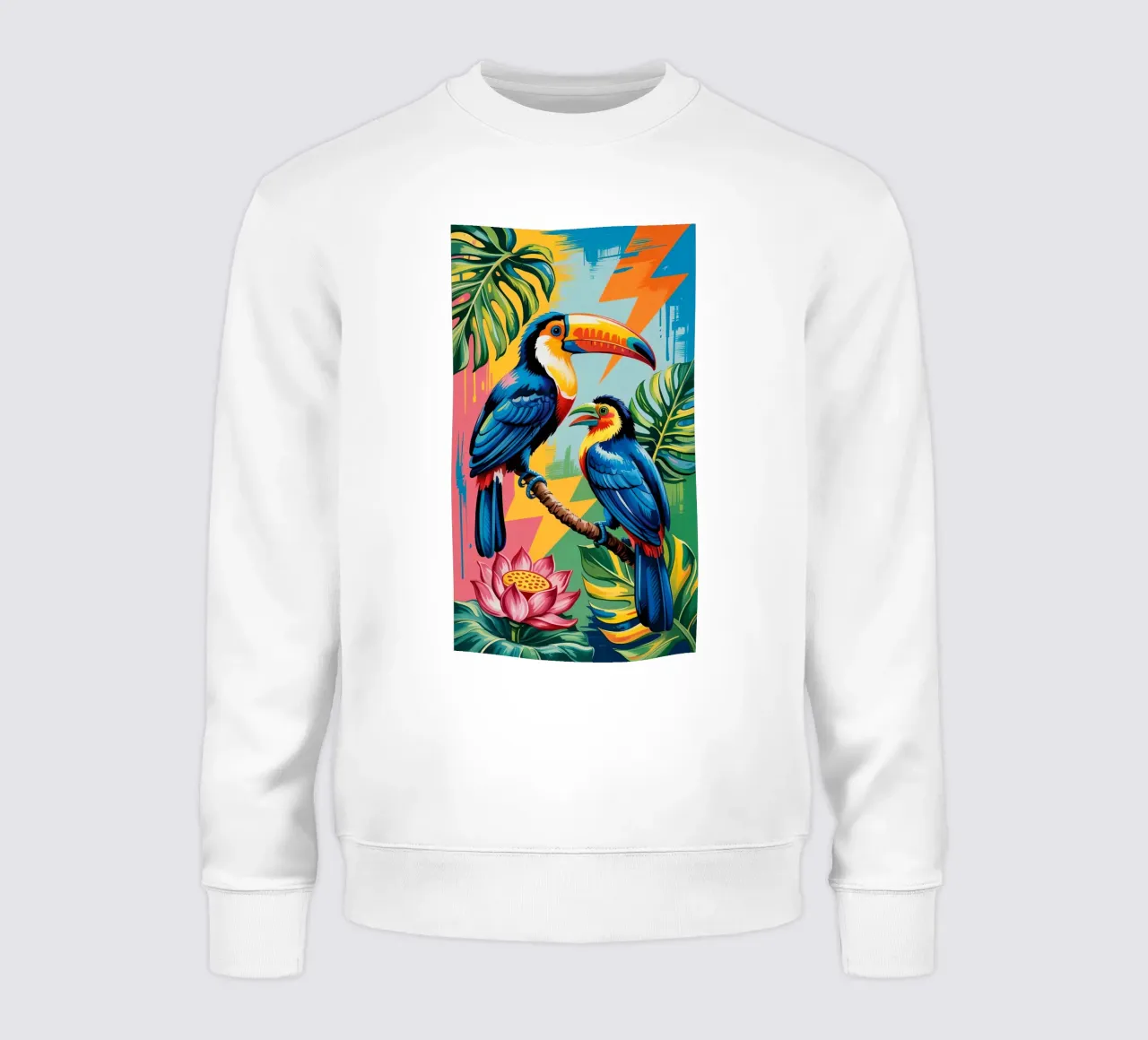 Monstera and Bird toucan Forest felpa da Jeff Studio