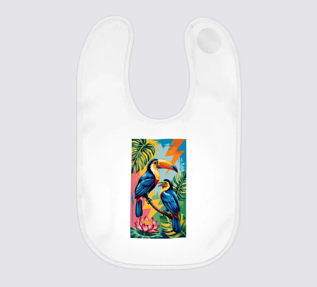 Monstera and Bird toucan Forest bavaglino da Jeff Studio