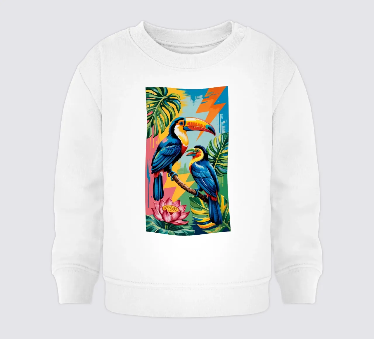Monstera and Bird toucan Forest felpa neonato da Jeff Studio