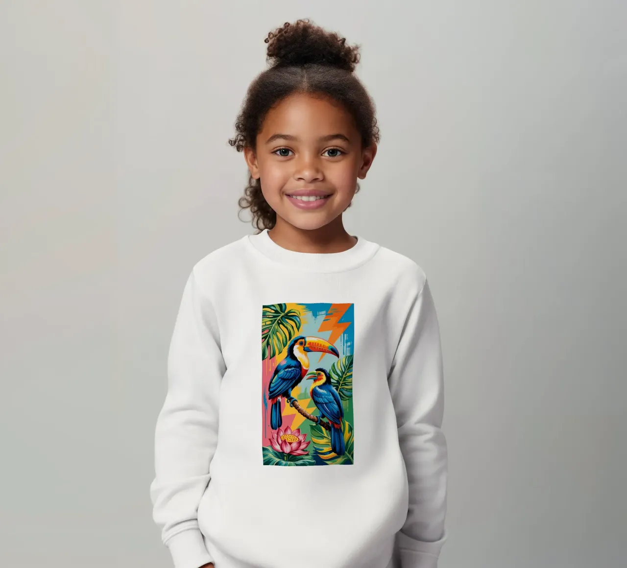 Monstera and Bird toucan Forest felpa bambino da Jeff Studio
