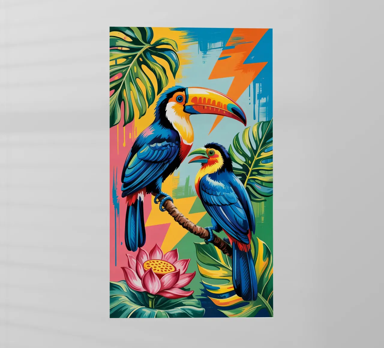 Monstera and Bird toucan Forest pellicola backlit da Jeff Studio