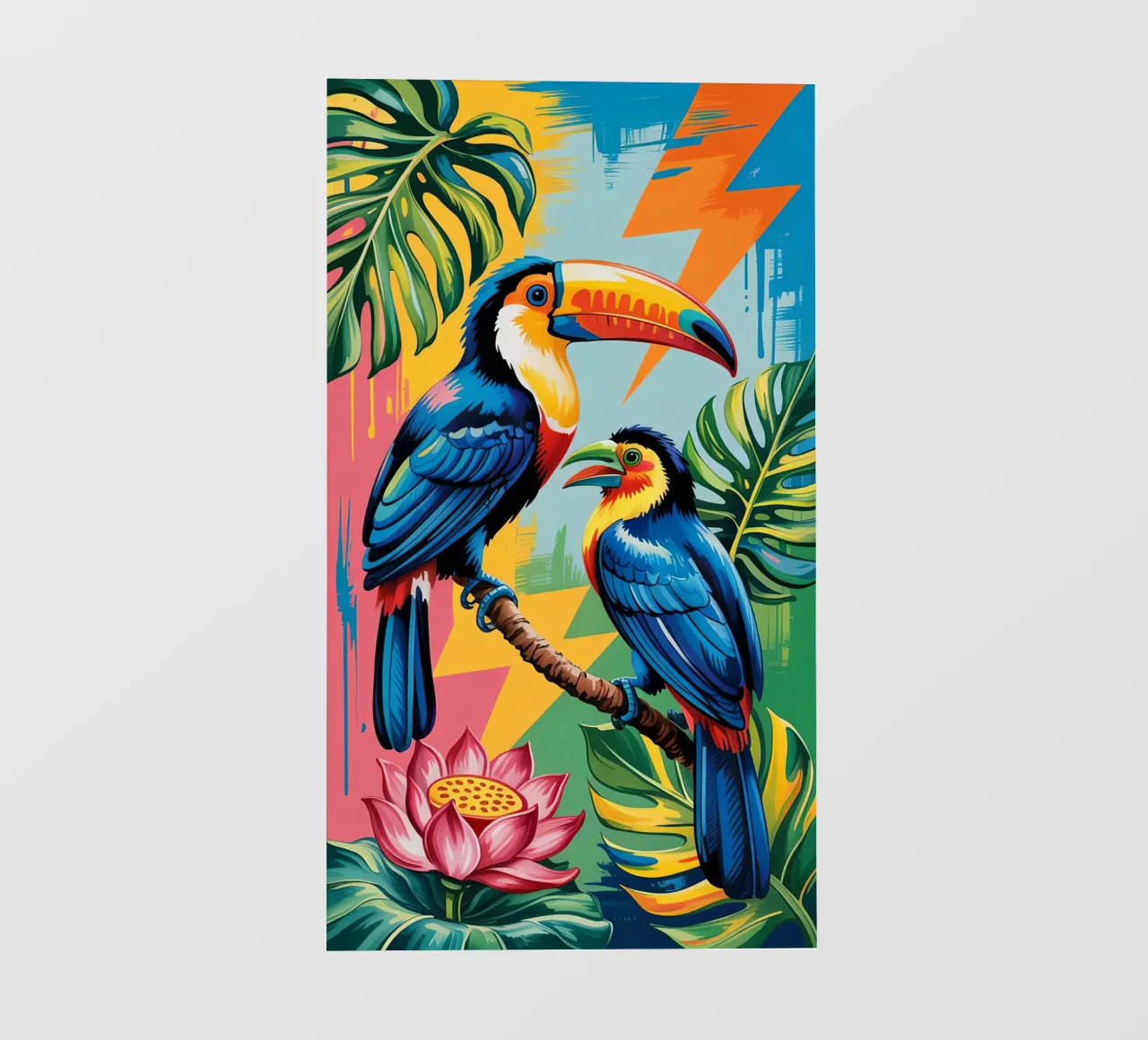 Monstera and Bird toucan Forest pellicola backlit da Jeff Studio