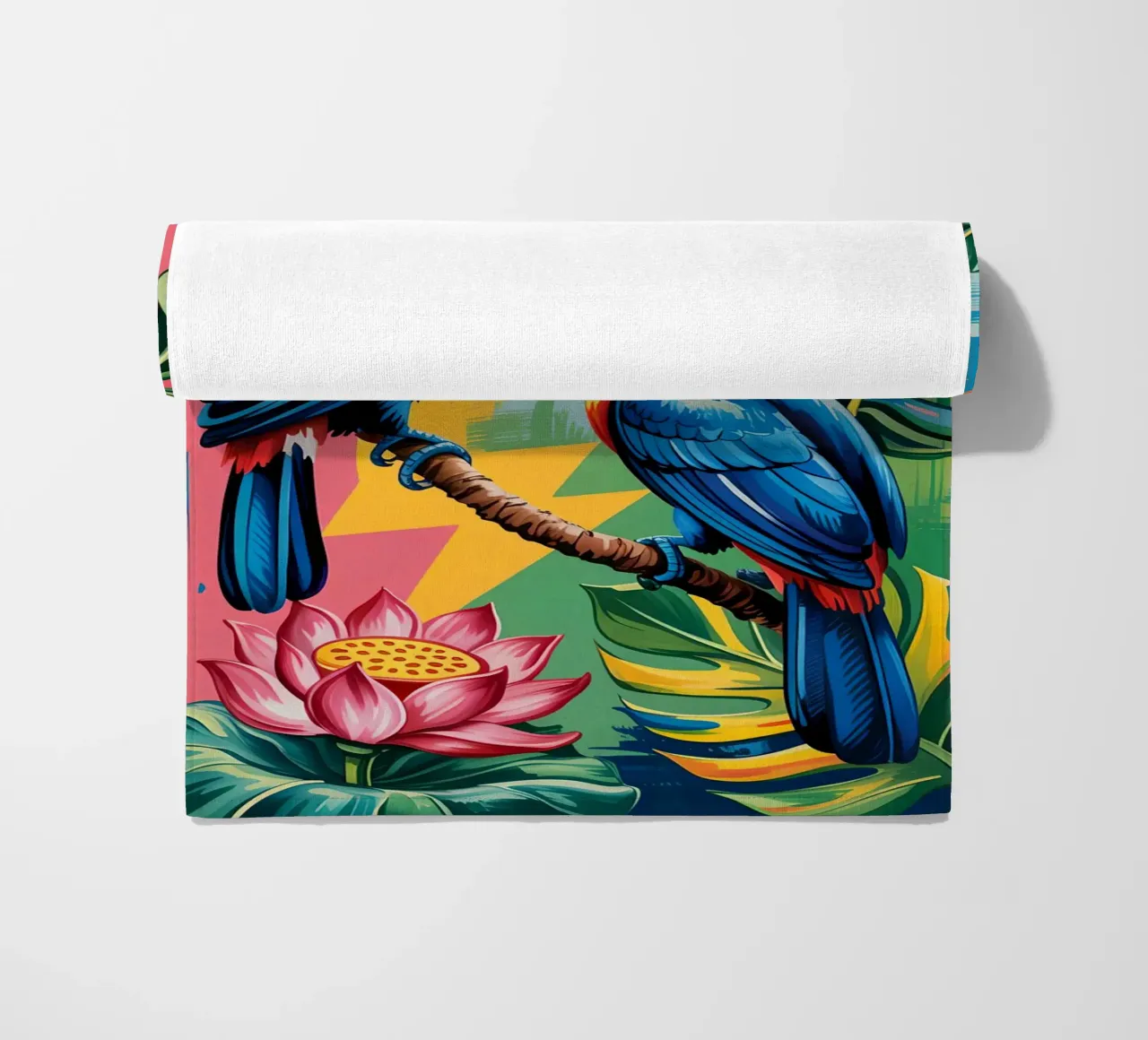 Monstera and Bird toucan Forest telo mare da Jeff Studio