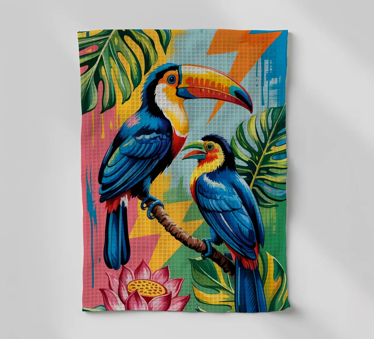 Monstera and Bird toucan Forest canovaccio da cucina da Jeff Studio