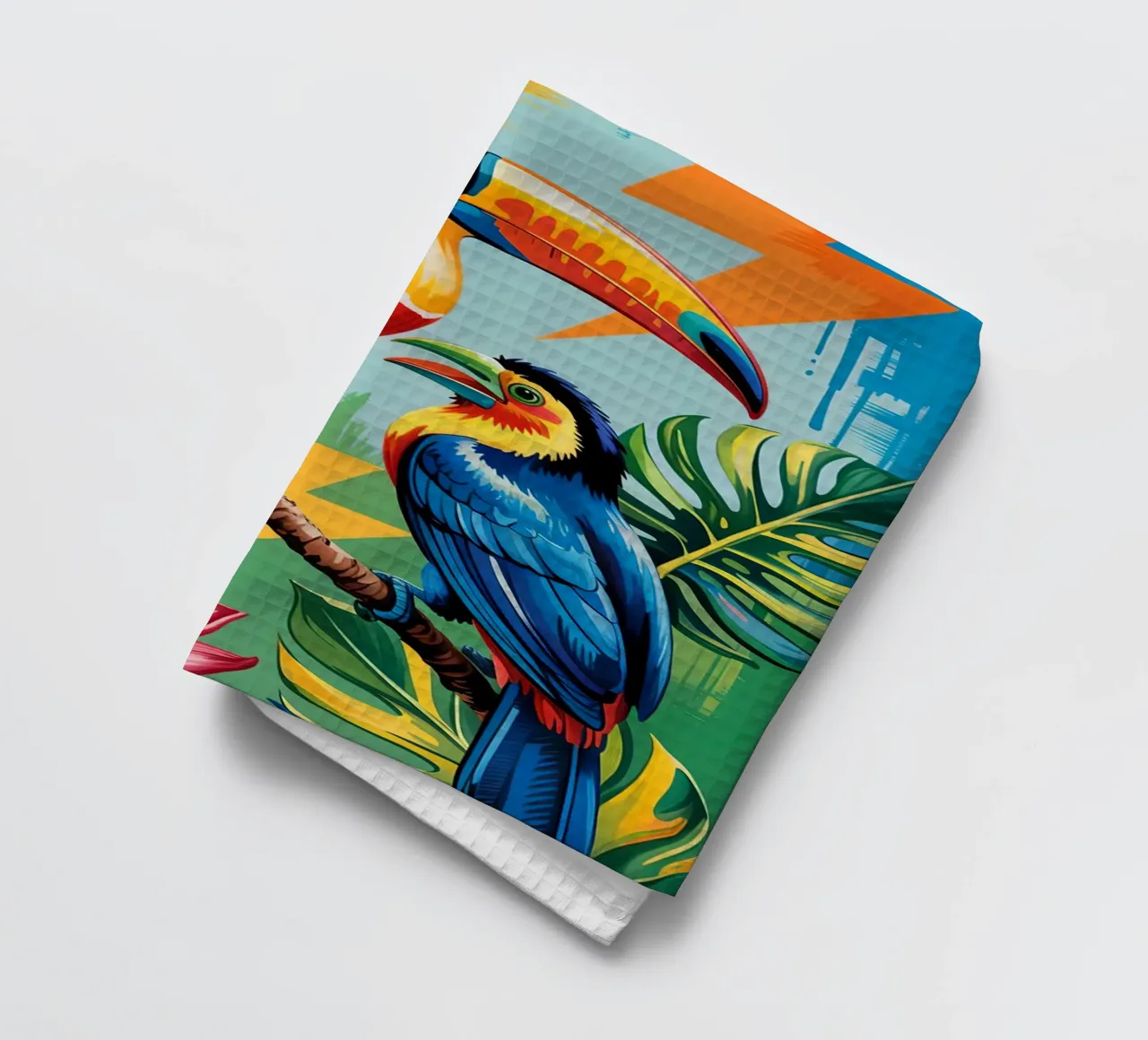 Monstera and Bird toucan Forest canovaccio da cucina da Jeff Studio