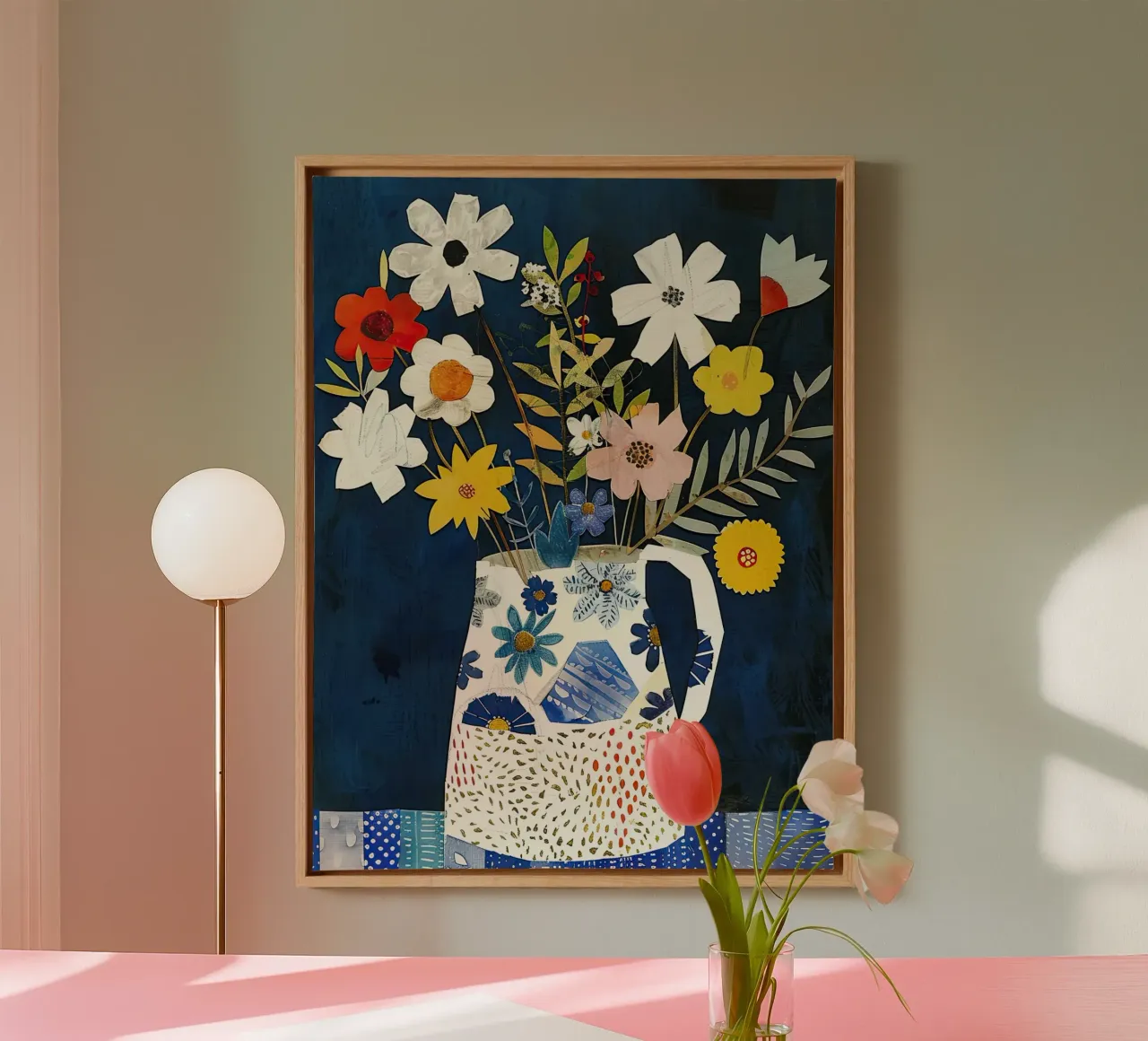 Kleurrijke bloemen 2 canvas met Baklijst van DaarbyN
