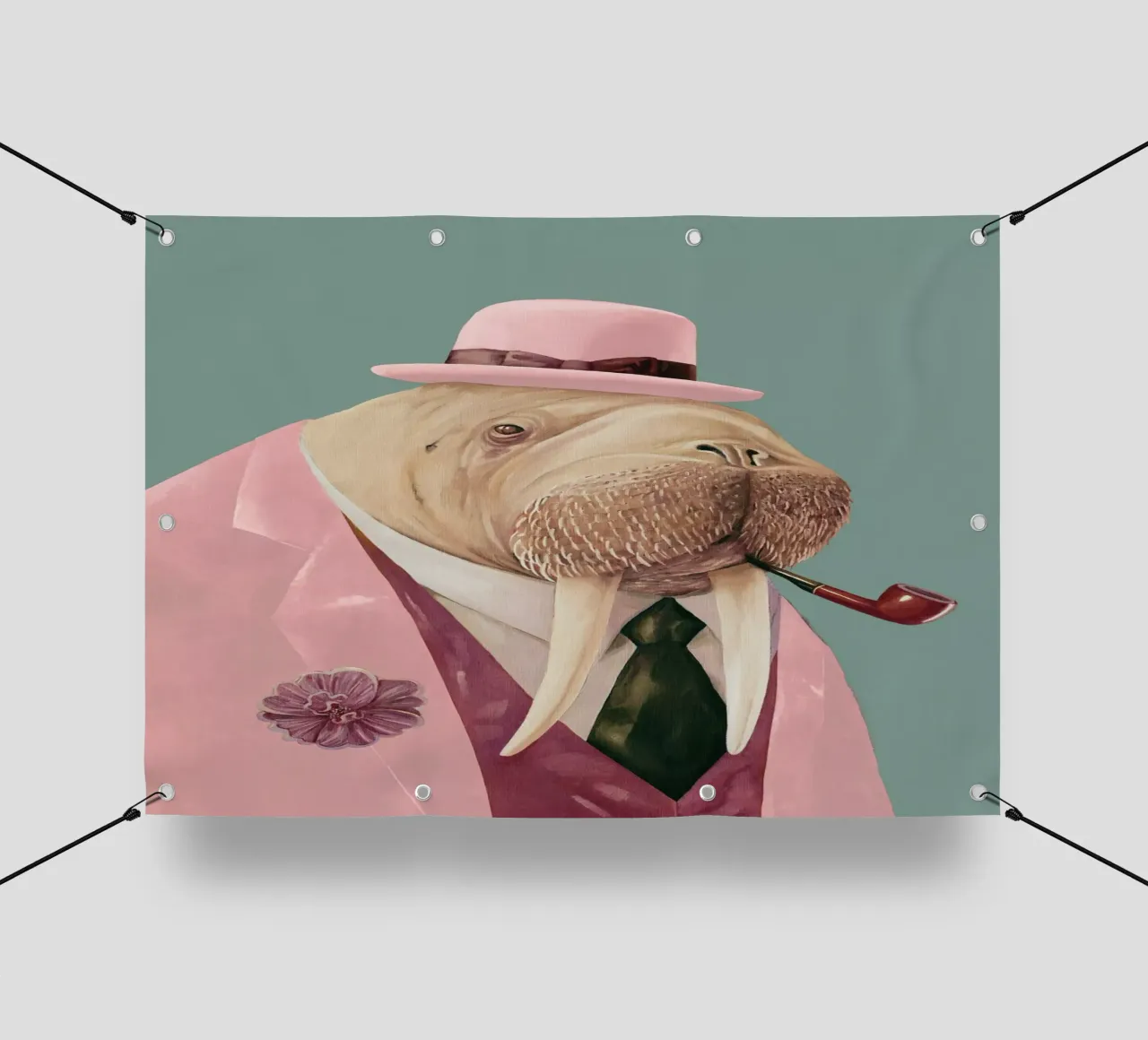 Dapper Walrus - Verde rosa telo in pvc da Animal Crew