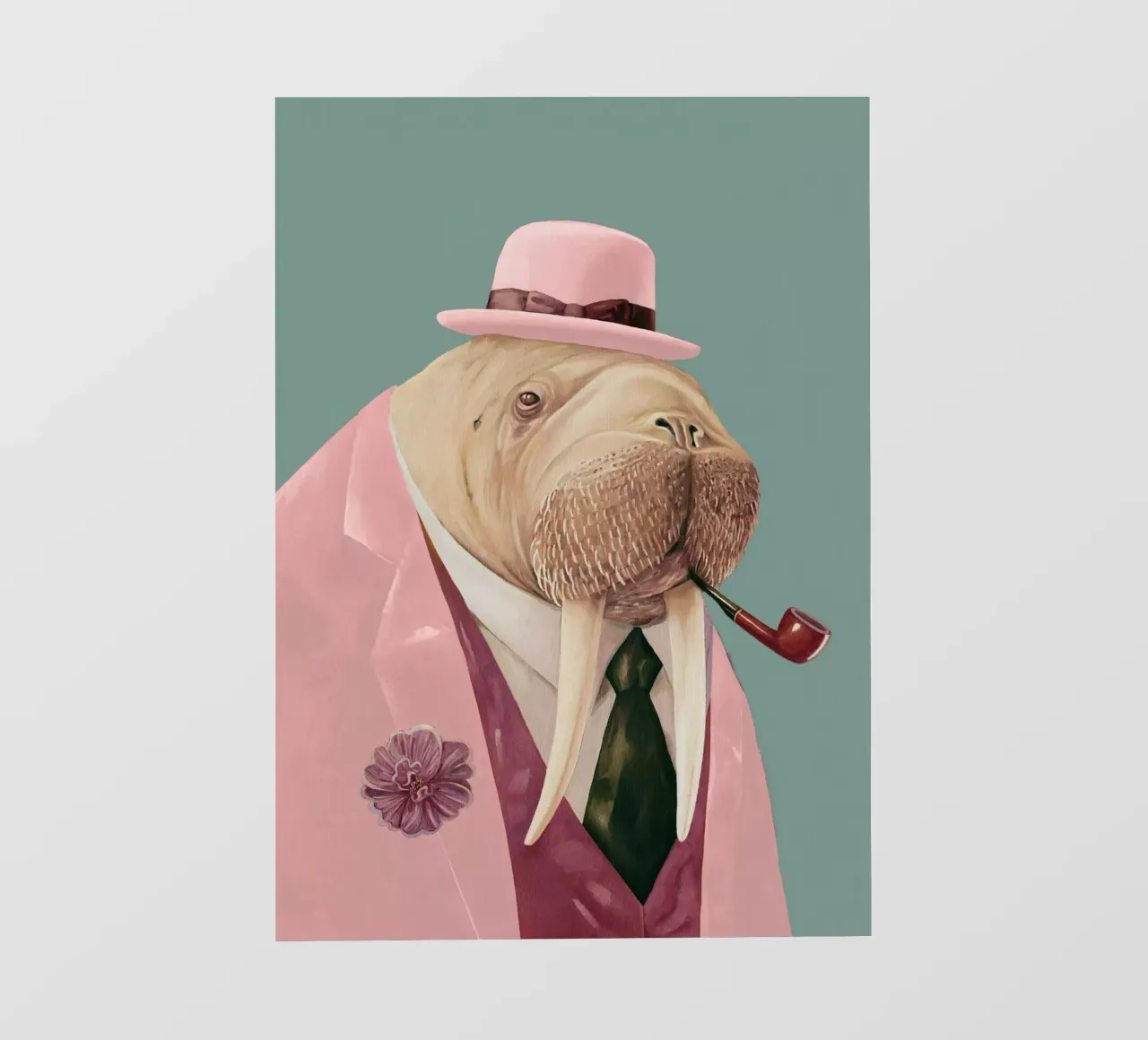 Dapper Walrus - Verde rosa telo in pvc da Animal Crew