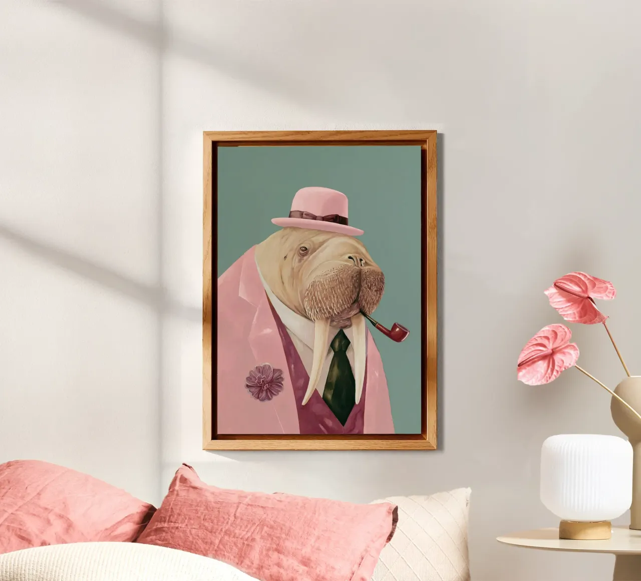 Dapper Walrus - Verde rosa alluminio dibond da Animal Crew